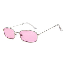 Load image into Gallery viewer, Small Square Sunglasses for Women Men Retro Red Sun Glasses Transparent Clear Lens Glasses Metal Frame Shades Eyewear