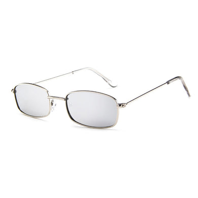 Small Square Sunglasses for Women Men Retro Red Sun Glasses Transparent Clear Lens Glasses Metal Frame Shades Eyewear