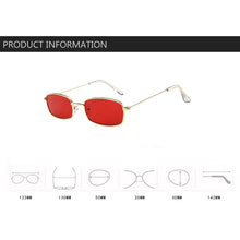 Load image into Gallery viewer, Small Square Sunglasses for Women Men Retro Red Sun Glasses Transparent Clear Lens Glasses Metal Frame Shades Eyewear