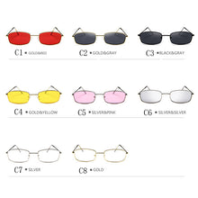 Load image into Gallery viewer, Small Square Sunglasses for Women Men Retro Red Sun Glasses Transparent Clear Lens Glasses Metal Frame Shades Eyewear