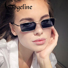 Load image into Gallery viewer, Small Square Women‘s Sunglasses Frame Clear Double Bridge Men&#39;s Sun Glasses Vintage Alloy Metal UV400 Female Shades Red Yellow