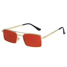 Load image into Gallery viewer, Small Square Women‘s Sunglasses Frame Clear Double Bridge Men&#39;s Sun Glasses Vintage Alloy Metal UV400 Female Shades Red Yellow