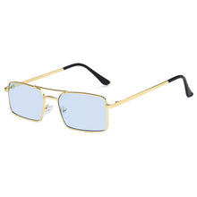 Load image into Gallery viewer, Small Square Women‘s Sunglasses Frame Clear Double Bridge Men&#39;s Sun Glasses Vintage Alloy Metal UV400 Female Shades Red Yellow