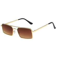 Load image into Gallery viewer, Small Square Women‘s Sunglasses Frame Clear Double Bridge Men&#39;s Sun Glasses Vintage Alloy Metal UV400 Female Shades Red Yellow