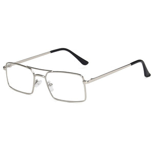 Small Square Women‘s Sunglasses Frame Clear Double Bridge Men's Sun Glasses Vintage Alloy Metal UV400 Female Shades Red Yellow