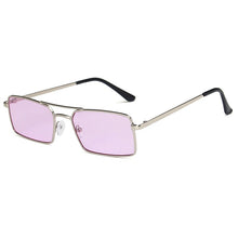 Load image into Gallery viewer, Small Square Women‘s Sunglasses Frame Clear Double Bridge Men&#39;s Sun Glasses Vintage Alloy Metal UV400 Female Shades Red Yellow