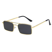 Load image into Gallery viewer, Small Square Women‘s Sunglasses Frame Clear Double Bridge Men&#39;s Sun Glasses Vintage Alloy Metal UV400 Female Shades Red Yellow