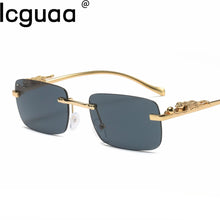 Load image into Gallery viewer, Small Steam Punk Vintage Rimless Sunglassess Female Male Brand Design Black Square Sun Glasses Shades  Vintage EyeWear Glasses