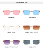 Load image into Gallery viewer, Small Steam Punk Vintage Rimless Sunglassess Female Male Brand Design Black Square Sun Glasses Shades  Vintage EyeWear Glasses