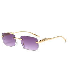 Load image into Gallery viewer, Small Steam Punk Vintage Rimless Sunglassess Female Male Brand Design Black Square Sun Glasses Shades  Vintage EyeWear Glasses