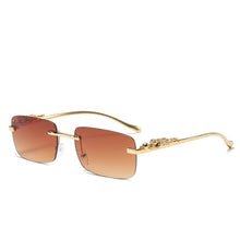 Load image into Gallery viewer, Small Steam Punk Vintage Rimless Sunglassess Female Male Brand Design Black Square Sun Glasses Shades  Vintage EyeWear Glasses