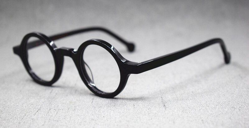 Small Vintage Round Hand Made Eyeglass Frames Full Rim Acetate Retro Glasses Eyewear Rx able