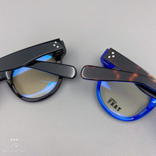 Load image into Gallery viewer, Small brand thickened hardened acetate glasses frame 48 yards round retro glasses trend