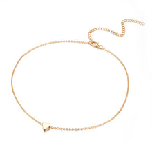 Carica l&#39;immagine nel visualizzatore di Gallery, Small heart choker Necklace for women gold silver chain Smalll love NECKLACE PENDANT in collar Bohemian Chocker necklace jewelry