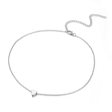 Carica l&#39;immagine nel visualizzatore di Gallery, Small heart choker Necklace for women gold silver chain Smalll love NECKLACE PENDANT in collar Bohemian Chocker necklace jewelry