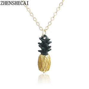 Small pineapple torque fruit cute charm necklace pendant long chain summer fashion jewelry gift for women accessories x181