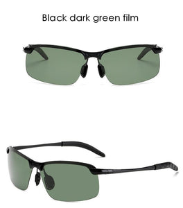 Smart Men's Day Night Dual-Use Driver Mirror Metal Sunglasses Night Vision Eyes Smart Color-Changing Polarized Sunglasses GH884