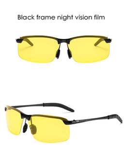 Smart Men's Day Night Dual-Use Driver Mirror Metal Sunglasses Night Vision Eyes Smart Color-Changing Polarized Sunglasses GH884