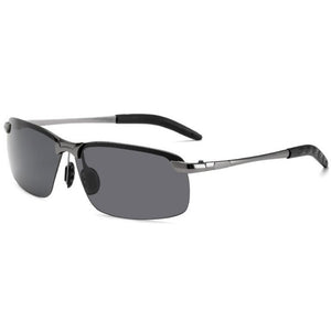 Smart Men's Day Night Dual-Use Driver Mirror Metal Sunglasses Night Vision Eyes Smart Color-Changing Polarized Sunglasses GH884