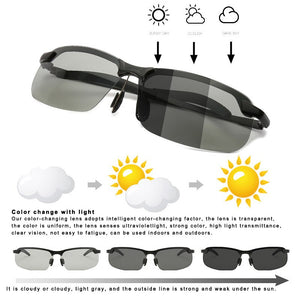 Smart Photochromic Polarized Sunglasses UV Protection Anti Glares Sunglasses Adjustable Temple For Driving Fishing -WT