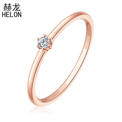 Solid 10k Rose Gold 0.03CT SI/H Round 100% Natural Diamonds Engagement Ring Anniversary Women Classic Fine Jewelry unique Ring