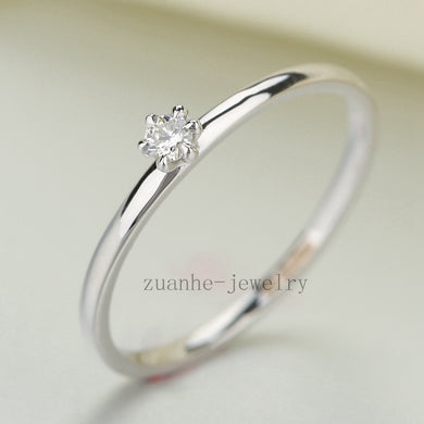 Solid 10k White Gold VS/H Full Cut Natural Diamonds Wedding Ring Women Engagement Party Jewelry