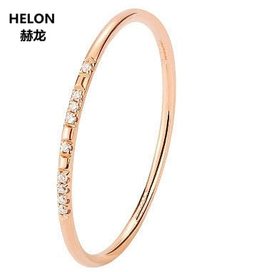 Solid 14k Rose Gold .03CT Certified Round 100% Natural Diamonds Women Anniversary Women Classic Fine Jewelry unique Wedding Ring