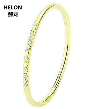 Solid 14k Yellow Gold (AU585) SI/H Round cut 100% Diamonds Engagement Ring Trendy Fine Jewely Elegant unirque Gift Wedding Ring