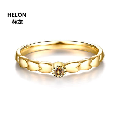 Solid 14k Yellow Gold Engagement Wedding Ring for Women Anniversary Natural Citrine Ring