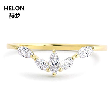 Solid 14k Yellow Gold Marquise Diamonds Women Ring Engagement Wedding Band Natural Diamonds Anniversary Valentine Birthd Gift