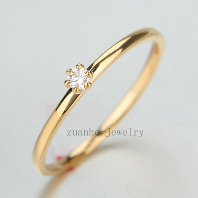 Solid 14k Yellow Gold VS/H Full Cut Natural Diamonds Wedding Party Cocktail Ring Women Jewelry