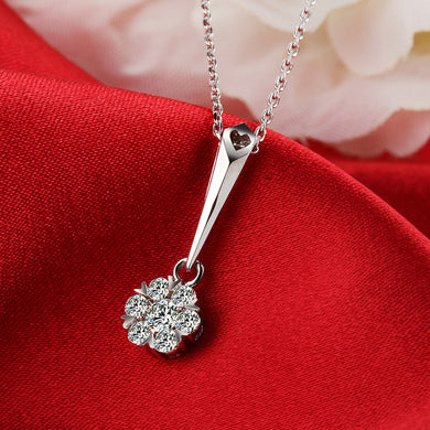 Solid 18K Gold 0.1+0.15ct Natural Diamond Pendant Necklace for Women - Free DHL Shipping