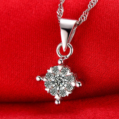 Solid 18K Gold 0.16ct+0.16ct Natural Diamond Pendant Necklace for Women - Free DHL Shipping