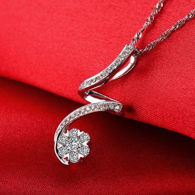 Solid 18K Gold 0.16ct + 0.5ct Natural Diamond Pendant Necklace for Women - Free DHL Shipping