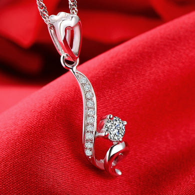Solid 18K Gold 0.16ct Natural Diamond Pendant Necklace for Women - Free DHL Shipping