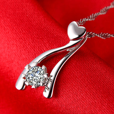 Solid 18K Gold 0.21ct Natural Diamond Pendant Necklace for Women - Free DHL Shipping