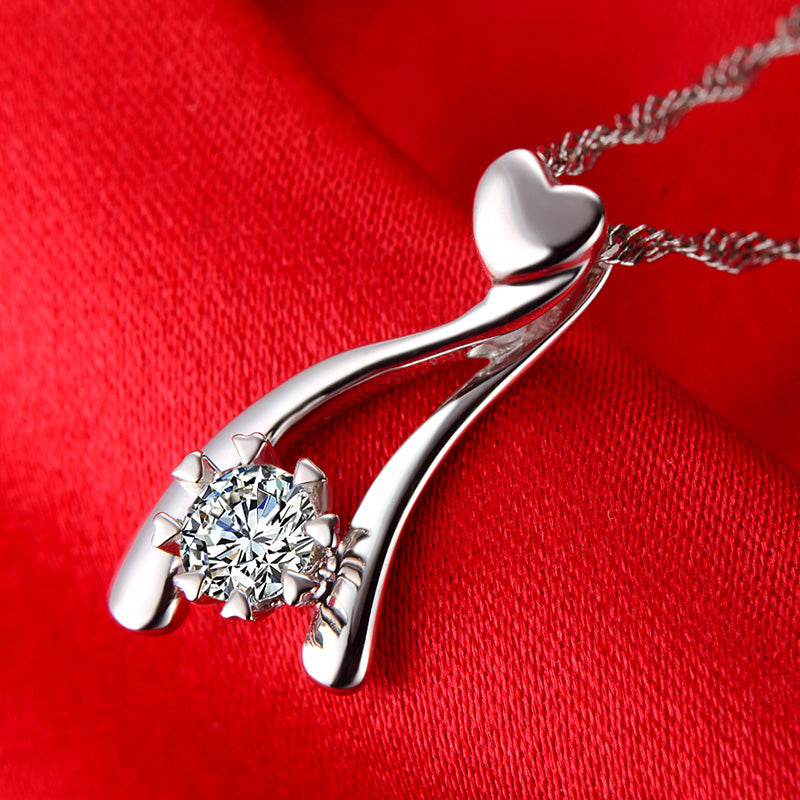 Solid 18K Gold 0.21ct Natural Diamond Pendant Necklace for Women - Free DHL Shipping