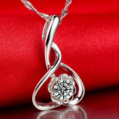Solid 18K Gold 0.28ct Natural Diamond Pendant Necklace for Women - Free DHL Shipping