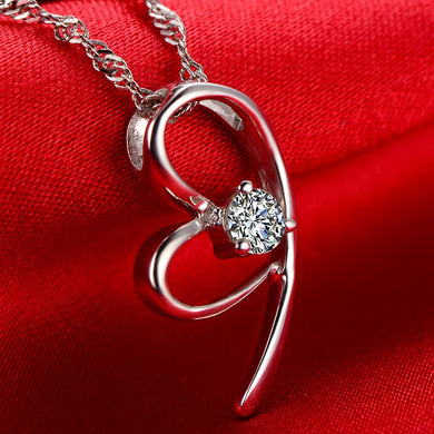 Solid 18K Gold 0.43ct Natural Diamond Pendant Necklace for Women - Free DHL Shipping
