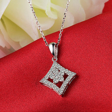 Solid 18K Gold 0.52ct Natural Diamond Pendant Necklace for Women - Free DHL Shipping