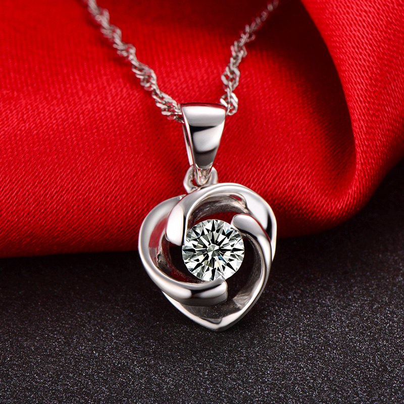 Solid 18K Gold Natural 0.25ct Diamond Pendant Necklace for Women - Free DHL Shipping