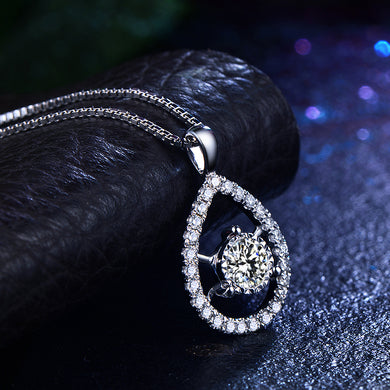 Solid 18K Gold Natural Diamond Pendant Necklace for Women - Free DHL Shipping