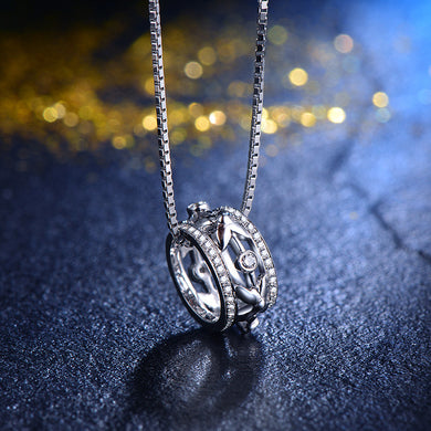 Solid 18K Gold Natural Diamond Pendant Necklace for Women - Free DHL Shipping