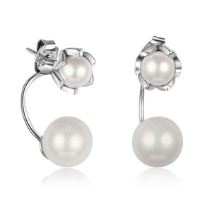 Solid 925 Sterling Silver Stud Earrings Fashion Simulated Pearl Earrings Women Jewelry Romantic Wedding Lover Gifs(EA102014)