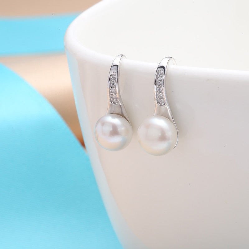 2018 Sale Rushed Party Plant Classic Pearl Earrings 100% Genuine Natural Earring,925 Sterling Stud For Women
