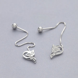 South Korea Female S925 Pure Silver Ornaments Tremella Joker A Undertakes To Fox's Department Product Selling Earrings