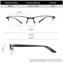 Load image into Gallery viewer, Spectacle Frame Men Eyeglasses Nerd Computer Optical Myopia Prescription Clear Lens Eye Glasses Frame For Male Eyewear 6613