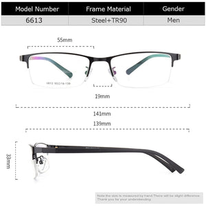 Spectacle Frame Men Eyeglasses Nerd Computer Optical Myopia Prescription Clear Lens Eye Glasses Frame For Male Eyewear 6613