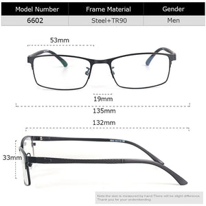 Spectacle Frame Men Eyeglasses Nerd Computer Optical  Myopia Prescription Clear Lens Eye Glasses Frame For Male Eyewear 6602