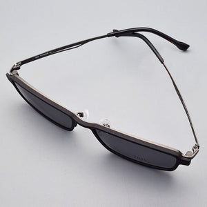 Spectacle Frame Pure Titanium Matte Black Glasses Frame Large For Men with Magnet Clips Mirror Sunglasses Night-Vision Mirror